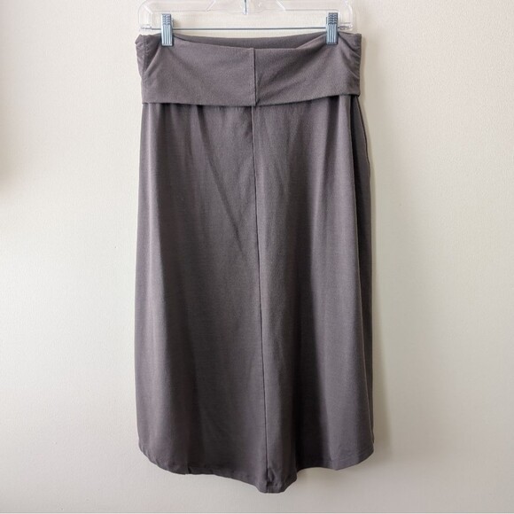 Eddie Bauer Julia Travex Packable Travel Skirt Brown Stretch Knit Knee Size M - Picture 2 of 6